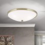 Antike Orion Deckenleuchte Aida, Ø 40cm, mit opalweißem Glasschirm und goldfarbenem Rahmen.