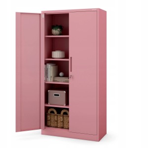 Rosa Jan Nowak Metallschrank, 90x185x40 cm, mit 4 Fachböden und Schloss. Aktenschrank für Büro und Werkstatt.