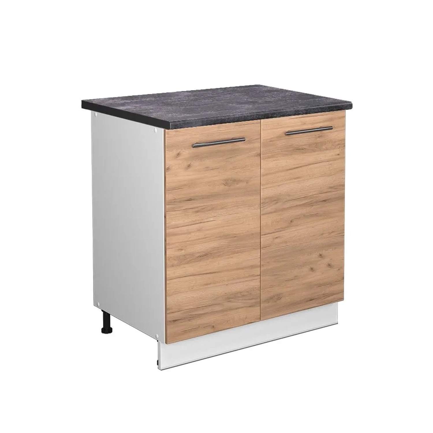 Vicco Küchenunterschrank Fame-Line Goldkraft Eiche/Weiß 80 x 82 Arbeitsplatte Anthrazit
