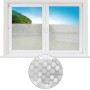 Fenster mit ProHome Fensterfolie Tape 60x150 cm Punkte als Sichtschutz.