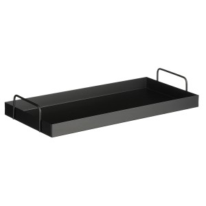 Schwarzes Mica Decorations Tablett Lita, 43 cm, mit Griffen für Deko und Arrangements.