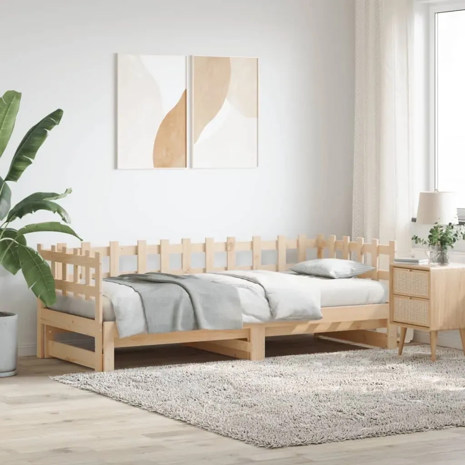 vidaXL Tagesbett ausziehbar 2x 90x200 cm Massivholz Kiefer kaufen bei OBI