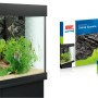 Juwel Aquarium-Rückwand Stone Granite Schwarz, 60x55cm, im Aquarium und in der Verpackung.