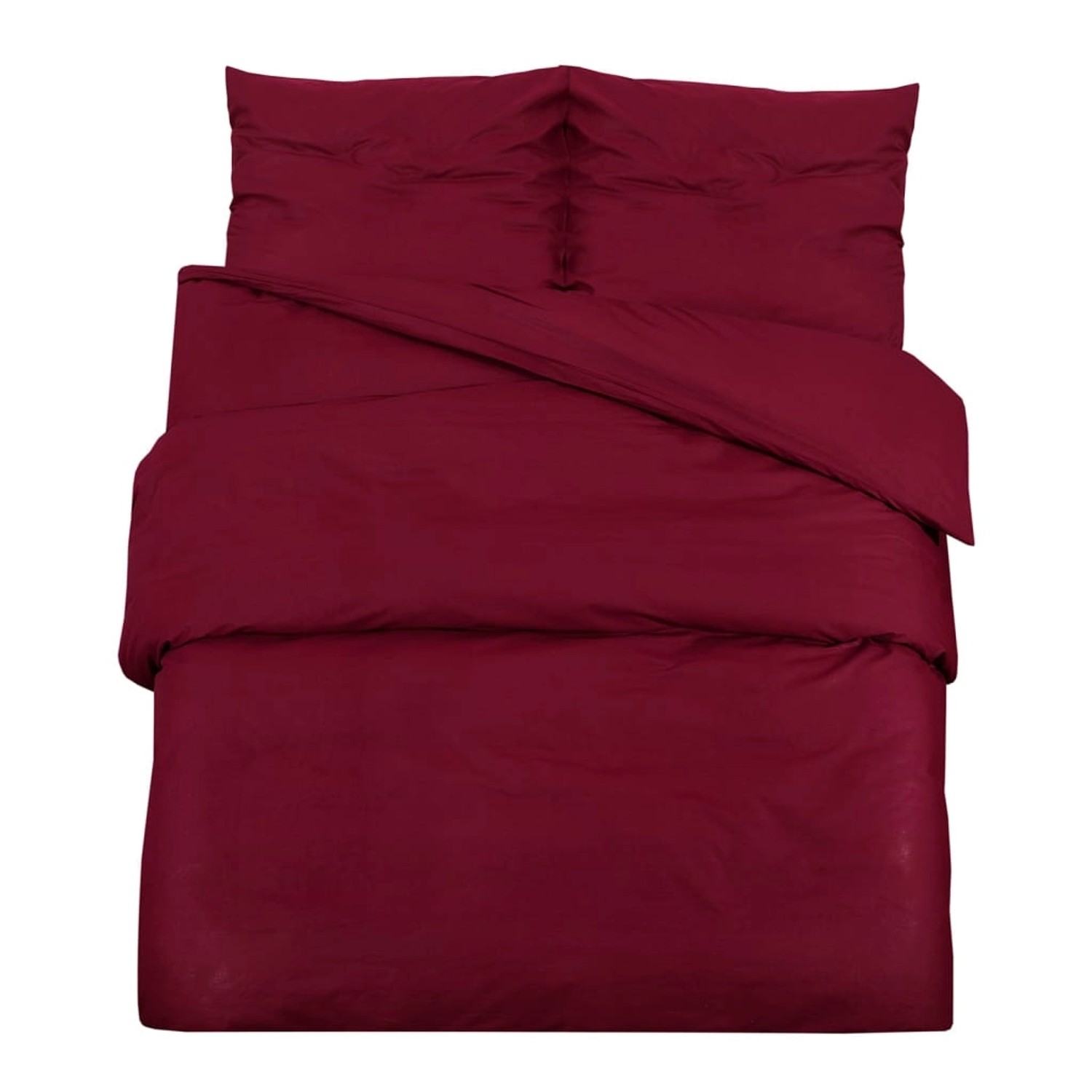 vidaXL Bettwäsche-Set Bordeauxrot 200x220 cm Baumwolle 136185