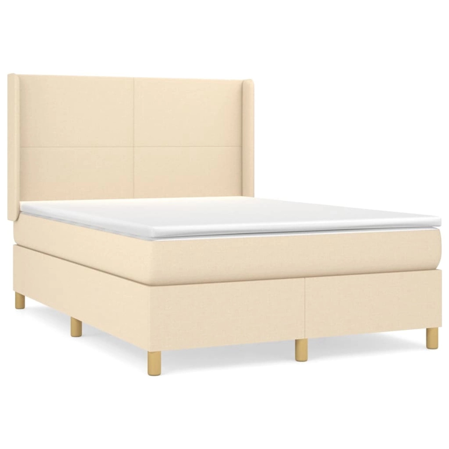 vidaXL Boxspringbett mit Matratze Creme 140x200 cm Stoff1395919 günstig online kaufen