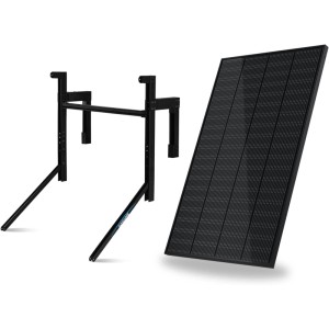 SUNSHARE RAY 200W Solarmodul Full Black mit Beton Balkon Halterung.