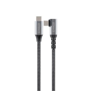 USB-C auf USB-C Kabel, 1,2m, mit vertikal gewinkeltem Stecker. Geflochtenes Design, Handy-Zubehör.