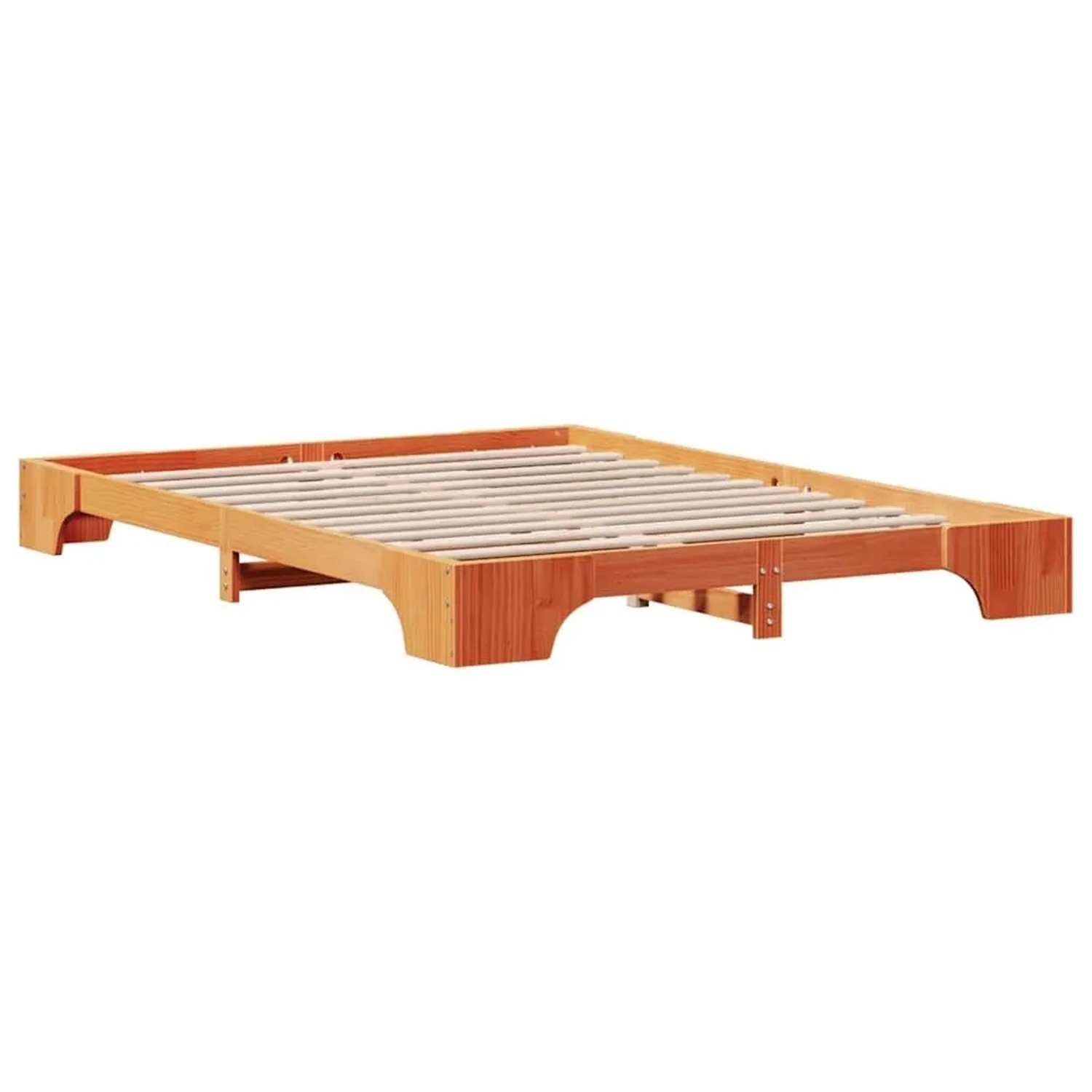 vidaXL Bettrahmen Wachsbraun 160 x 200 cm Massives Kiefernholz 872856