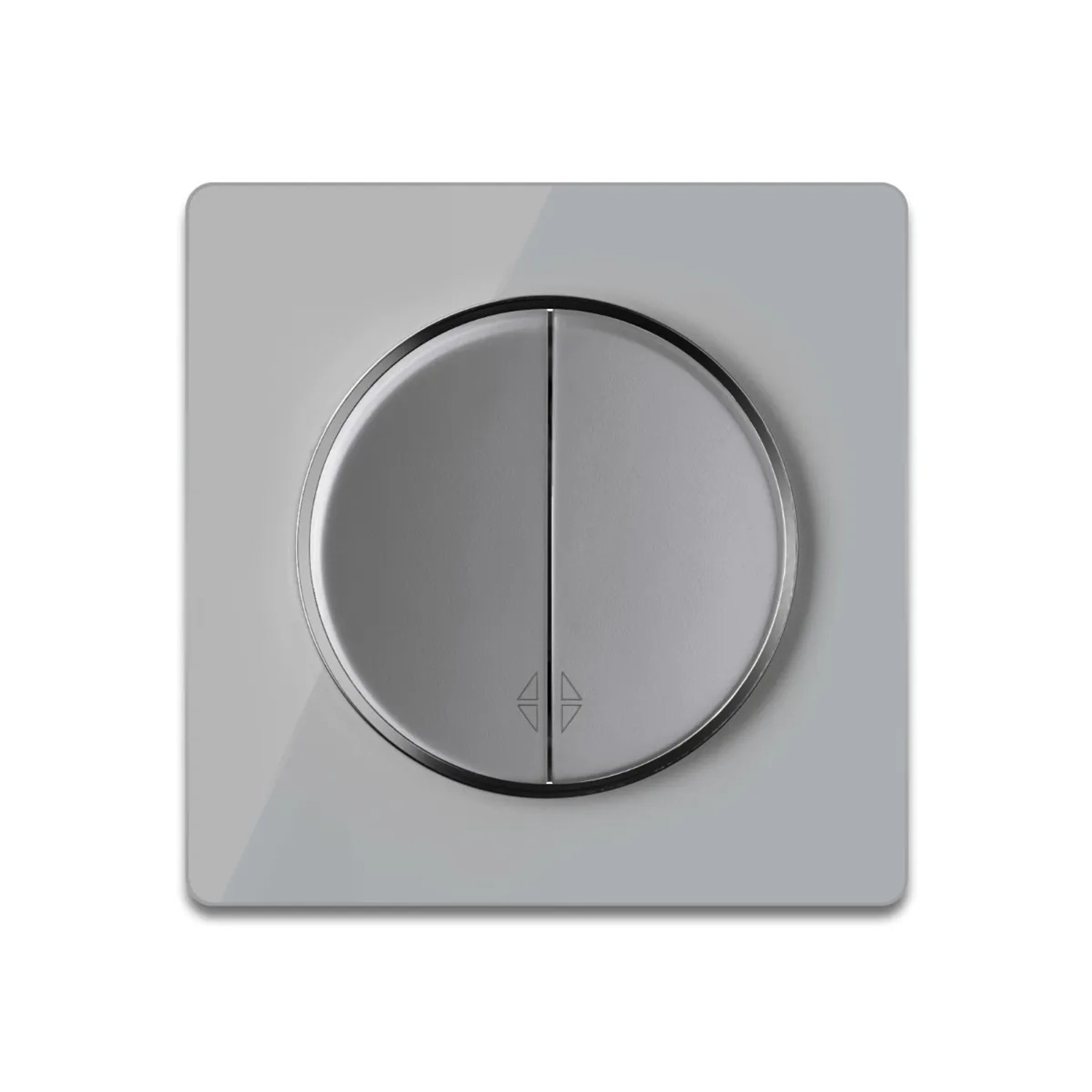 OneKeyElectro Wechselschalter 2fach mit Glas Abdeckrahmen in Grau