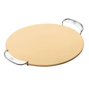 Weber Pizzastein für Holzkohlegrills mit Tragegestell aus Edelstahl.