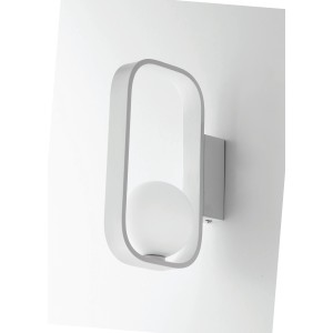 Weiße Luce Design Wandleuchte Roxy mit Glas-Diffusor, modernes Design für G9 Leuchtmittel.