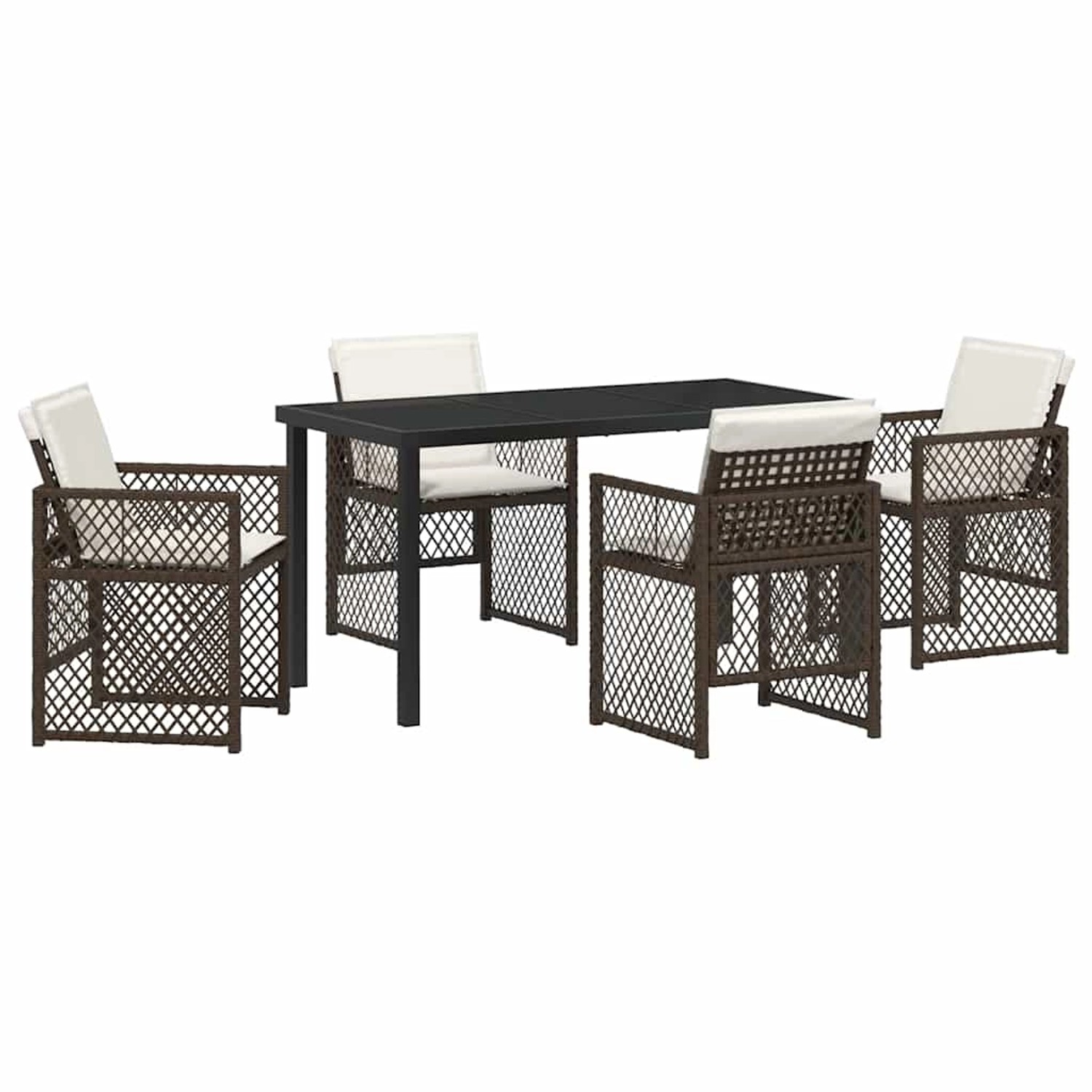 vidaXL Garten Essgruppe 5-Tlg Braun Poly Rattan 3380630 günstig online kaufen