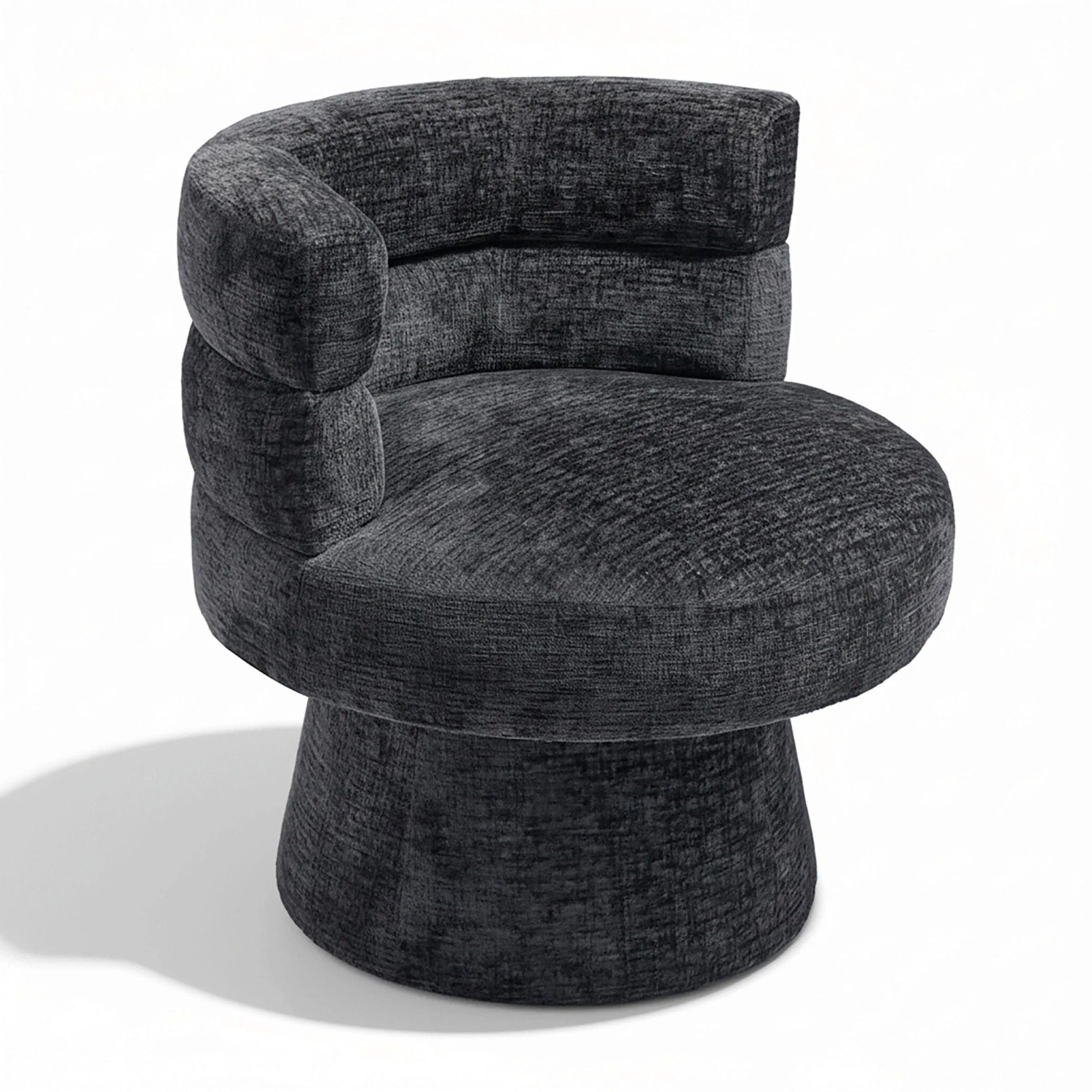 Bessagi Home Stuhl Julina Schwarz Chenille Gepolstert
