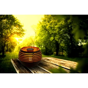 Näve LED Solar Tischleuchte, 16 cm, warmweiß mit Flammeneffekt für den Garten.
