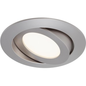 Schwenkbarer LED-Einbaustrahler, Nickel matt, 10,6 cm Durchmesser. Ideal für Wohnräume.