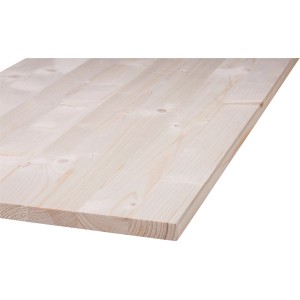 Massive Fichtenholzplatte, 200x60x2,8 cm, ideal für Möbelbau und Regalböden.