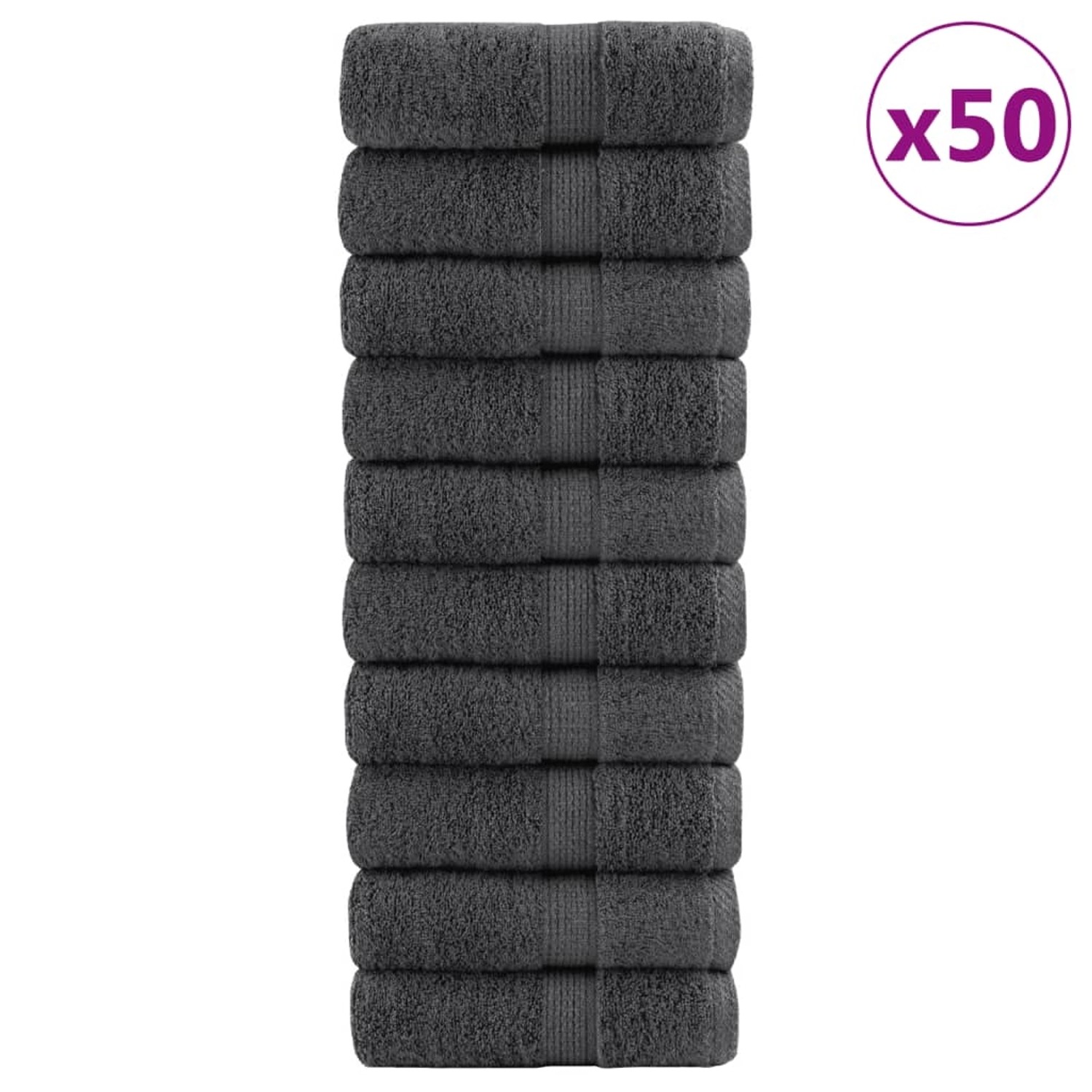 vidaXL Premium-Gästetücher 50 Stk Anthrazit 30x50 600 g/m2 Baumwolle