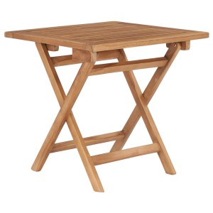 Klappbarer Gartentisch aus Teakholz, 45x45x45 cm, ideal für kleine Balkone und Terrassen.