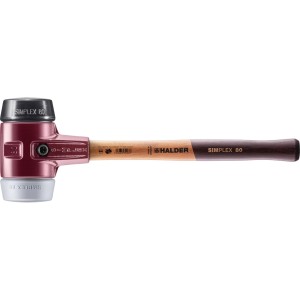 Halder Simplex Schonhammer Ø 80 mm Gummi TPE-mid Grau mit Tempergussgehäuse