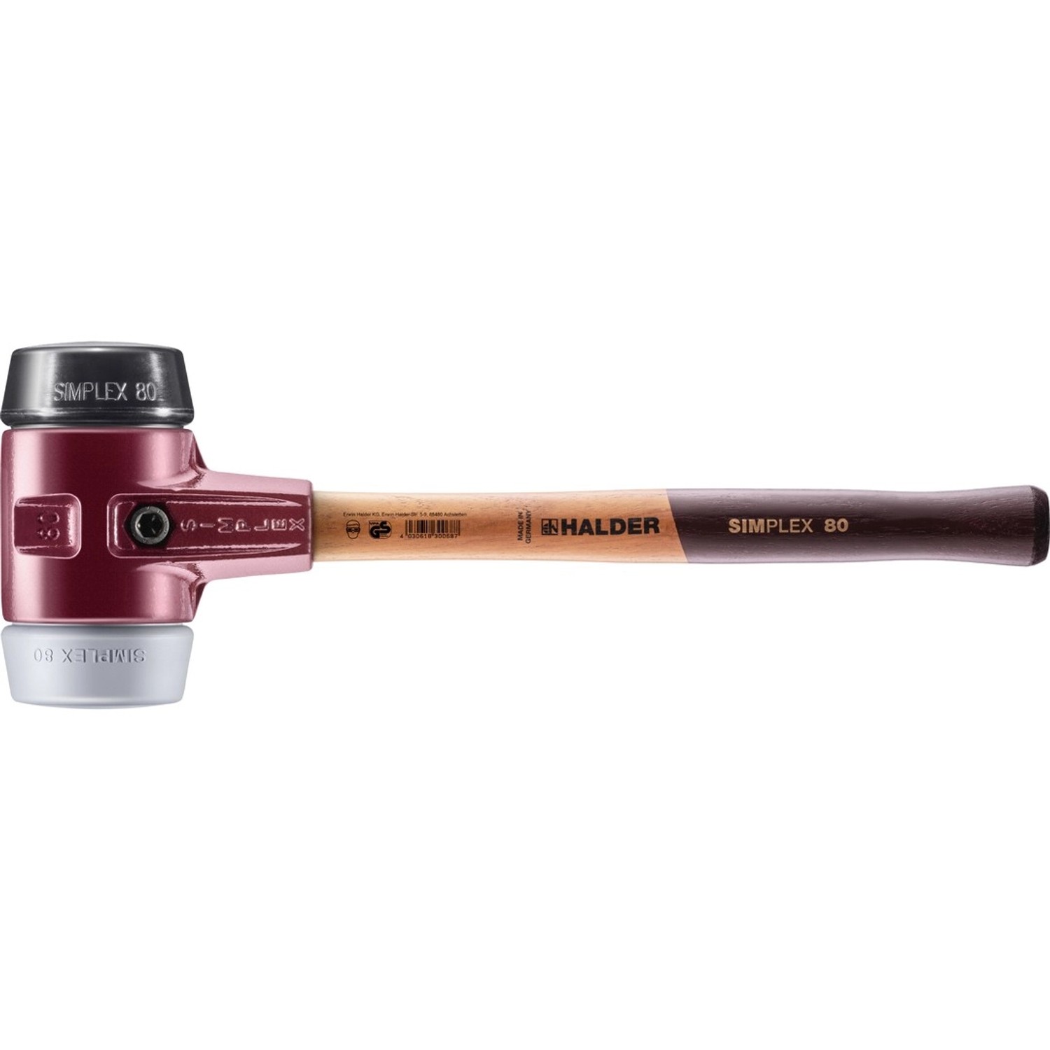 Halder Simplex Schonhammer Ø 80 mm Gummi   TPE-mid Grau mit Tempergussgehäu günstig online kaufen