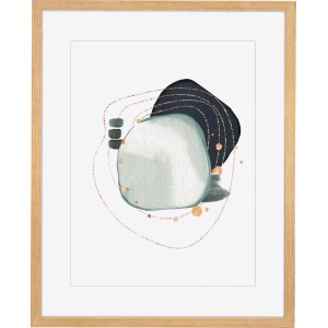 Holz-Bilderrahmen Eiche, 40x50 cm, mit abstraktem Bild. Dekorativer Rahmen für Fotos und Kunstdrucke.