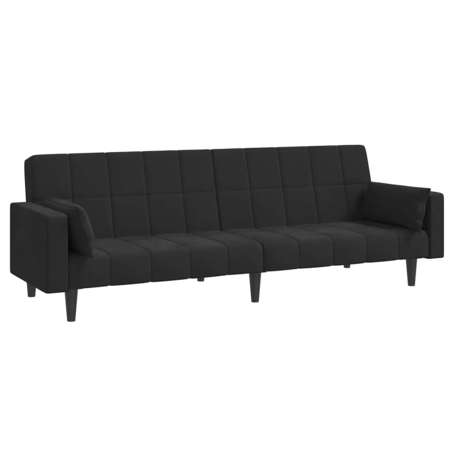 vidaXL Schlafsofa 2-Sitzer mit 2 Kissen Schwarz Samt 375850 günstig online kaufen