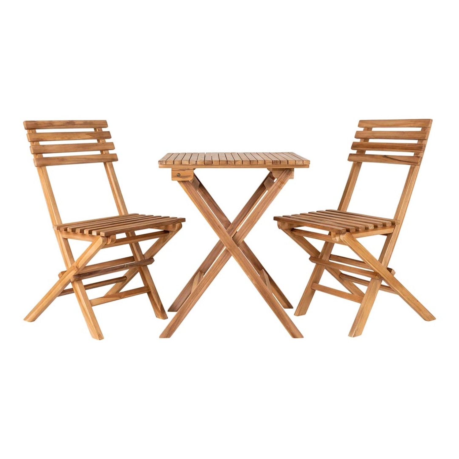 ebuy24 Cuenca Café-Set Set mit Tisch und 2 Stühlen Garten Teak günstig online kaufen