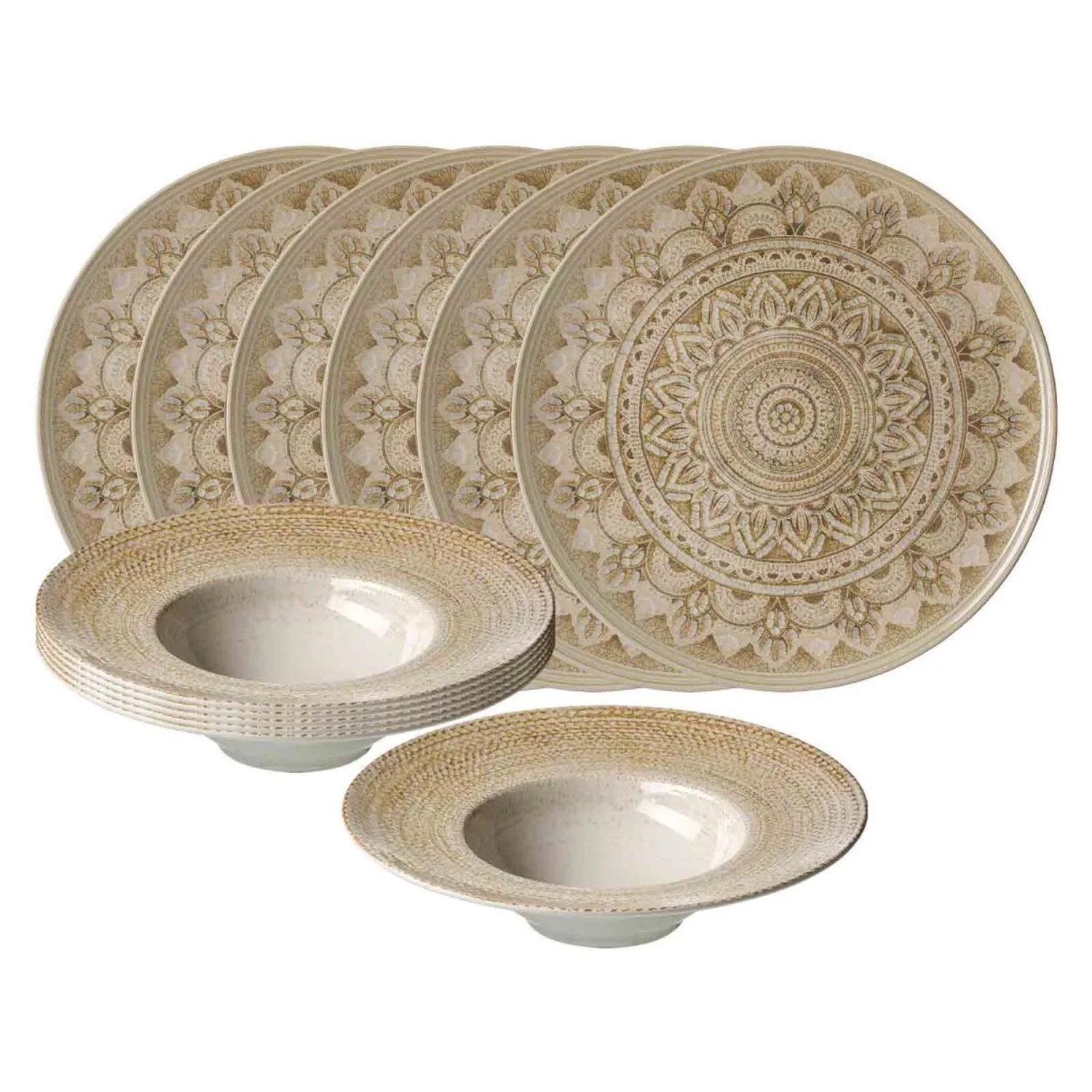 Ritzenhoff & Breker Rimini Gourmet-Set 12-teilig Mandala Sand