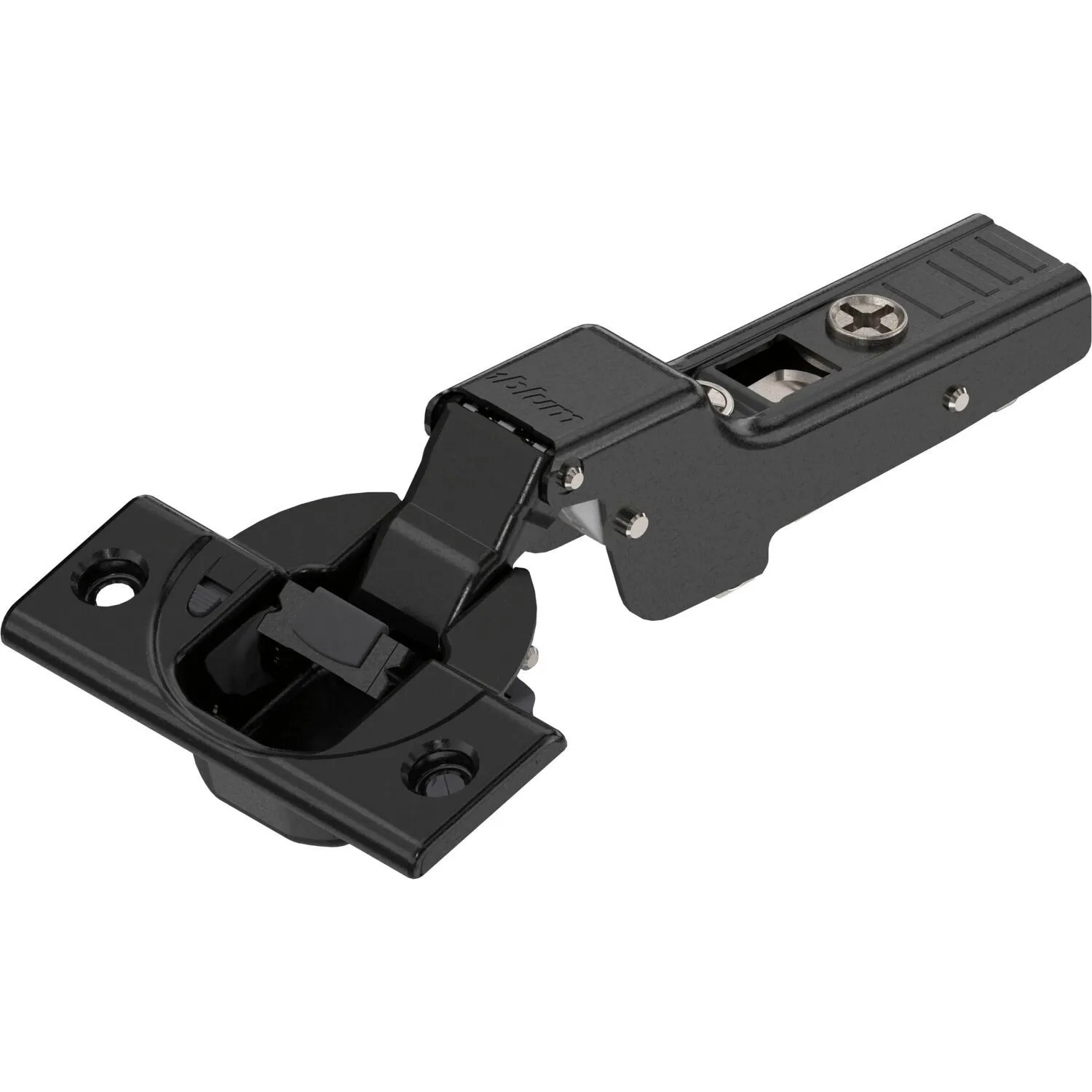 Blum Scharnier Clip Top Blumotion 110 Grad 9,5mm Gekröpft mit Feder Onyx Schwarz Schrauben