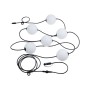 Paulmann LED-Lichterkette Naima Plug & Shine Basisset mit 6 weißen Lichtkugeln und schwarzem Kabel.