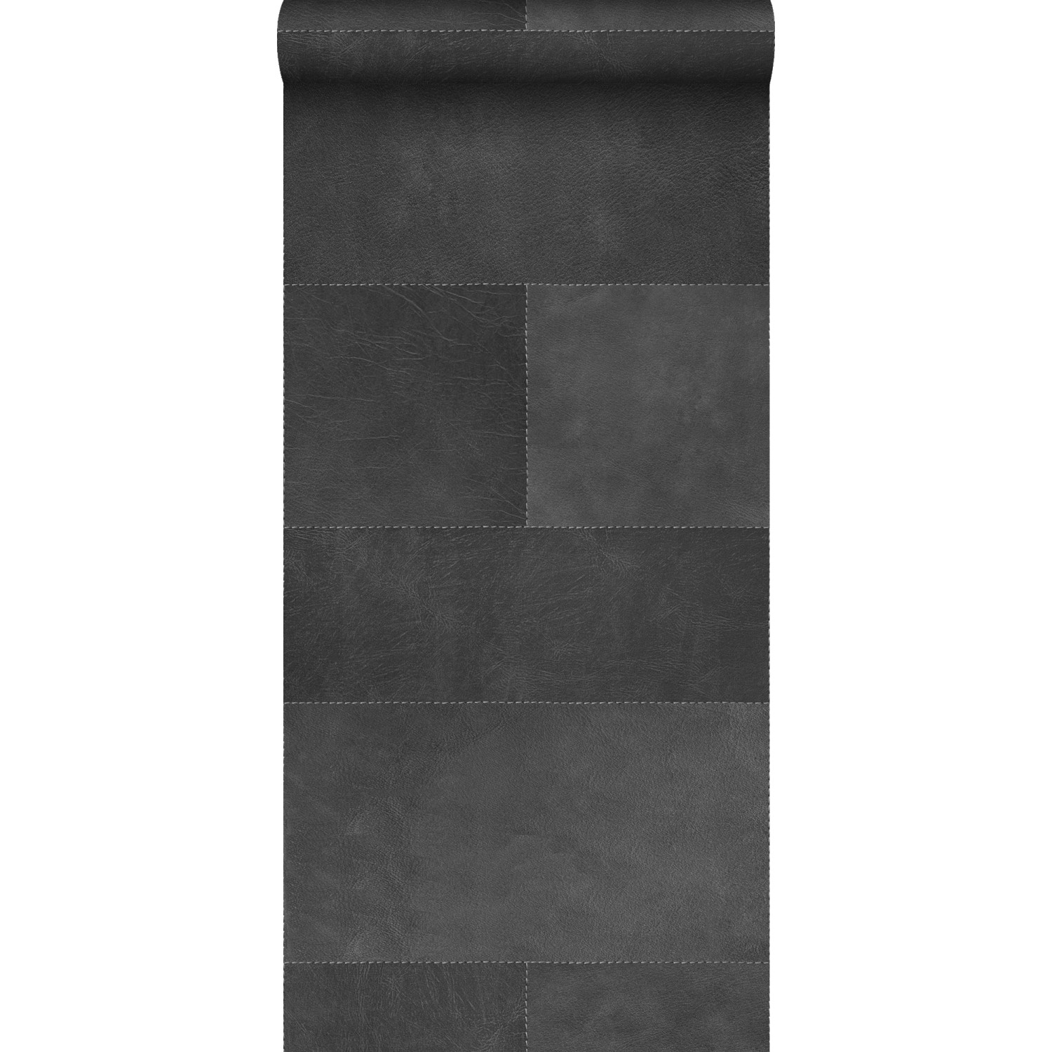 Origin Wallcoverings XXL-Vliestapete Fliesenmuster mit Lederoptik Dunkelgra günstig online kaufen