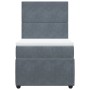Dunkelgraues vidaXL Boxspringbett 90x190 cm mit Matratze und Kopfteil aus Samt.