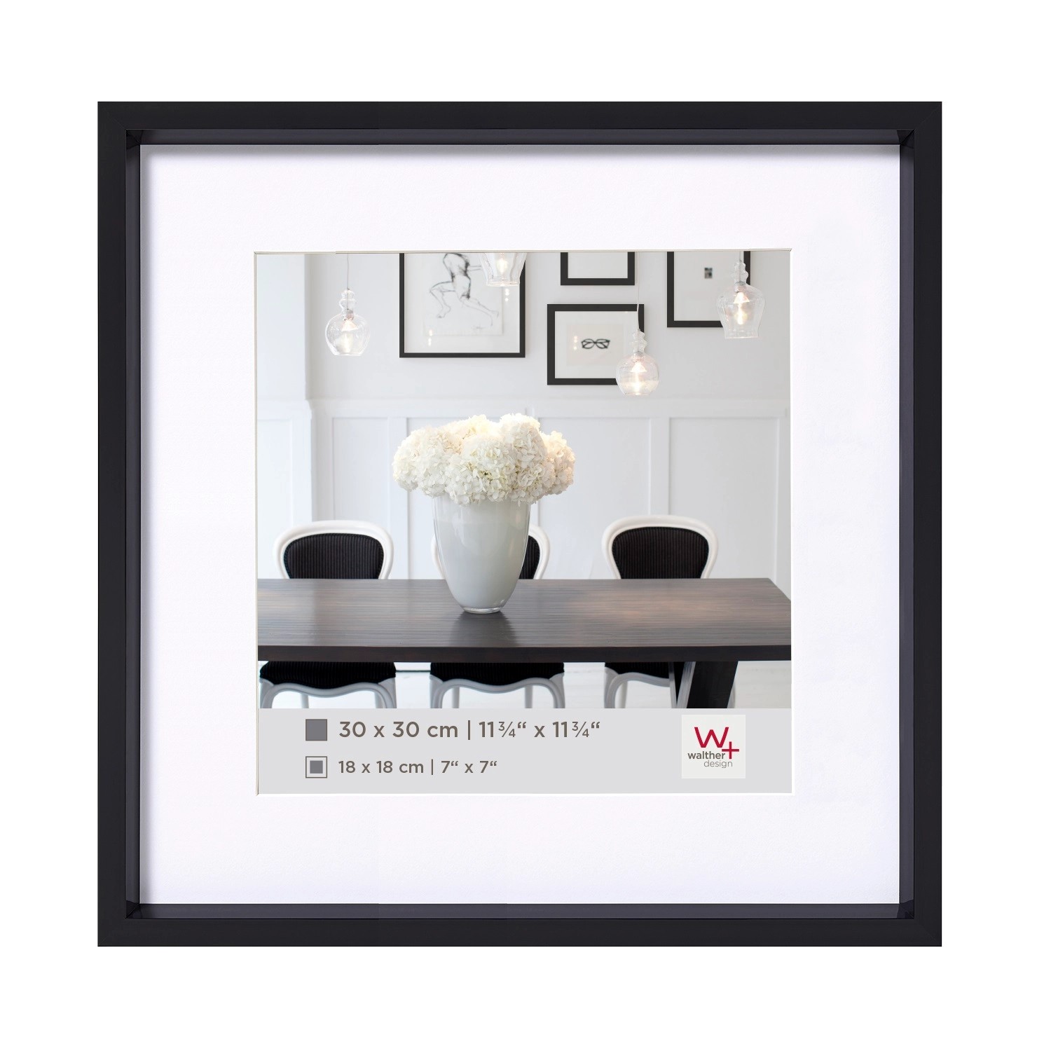 walther design Steel Style Kunststoff Bilderrahmen  40x40 cm Schwarz günstig online kaufen