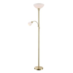 Lindby Stehlampe Elaina 9620009 Modern in Gold Messing aus Metall 2-flammig E27 Wohnzimmerleuchte