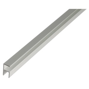Silbernes Eckprofil aus Aluminium, 20x9x2000 mm, ideal zum Schutz von Ecken und Kanten.