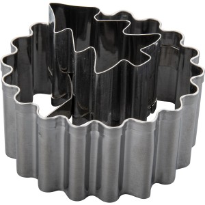 Zenker Ausstecher Linzer mit Tannenbaum, silberner Edelstahl, Küchenhelfer zum Backen von Plätzchen.