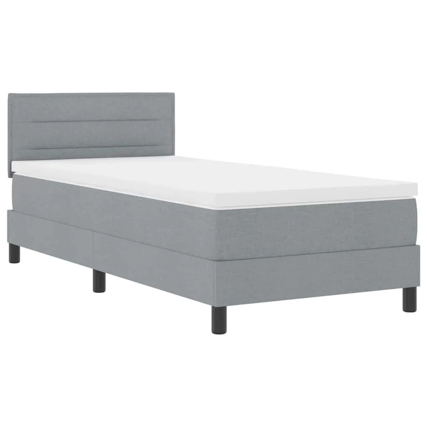 vidaXL Boxspringbett mit Matratze Hellgrau 90 x 200 cm Stoff 3338580 günstig online kaufen