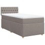 Boxspringbett Taupe 90x190 cm mit Matratze und Kopfteil, Stoffbezug.