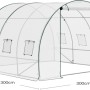 WOLTU Gewächshaus Winterfest mit Tür 6 Fenstern 300x300x200 cm Weiß_3