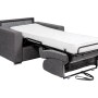 Grauer Schlafsessel Calito, als Einzelbett ausgeklappt, mit weißer Matratze. Kompakter Relaxsessel.