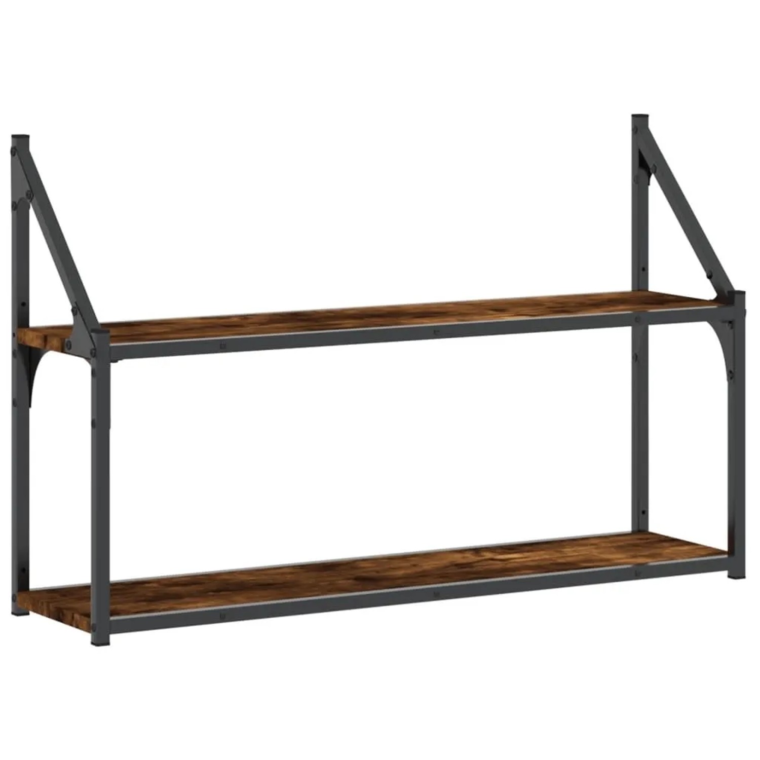 vidaXL Wandregal 2 Fächer Räuchereiche 80x21x51 cm Holzwerkstoff 835466