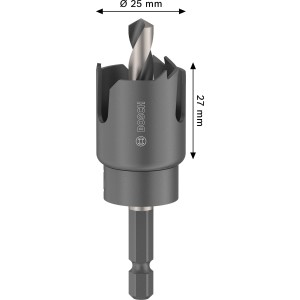 Bosch Lochsäge Wood and Drywall, Ø 25 mm, mit Adapter. Grau, für Holz und Trockenbau.