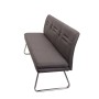 Grau-braune MCW Sitzbank H70, 180 cm, mit Edelstahlgestell. Garderobenbank für Flur oder Esszimmer.