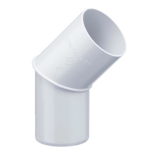 Weißer Inefa Fallrohrbogen 45 Grad DN 75 aus PVC für Dachentwässerung.