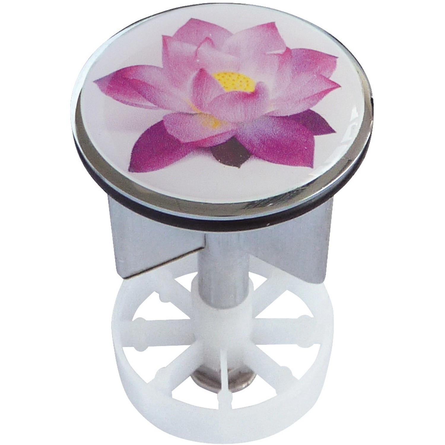 Waschbeckenstöpsel Design Lotusblüte Metall 38 mm