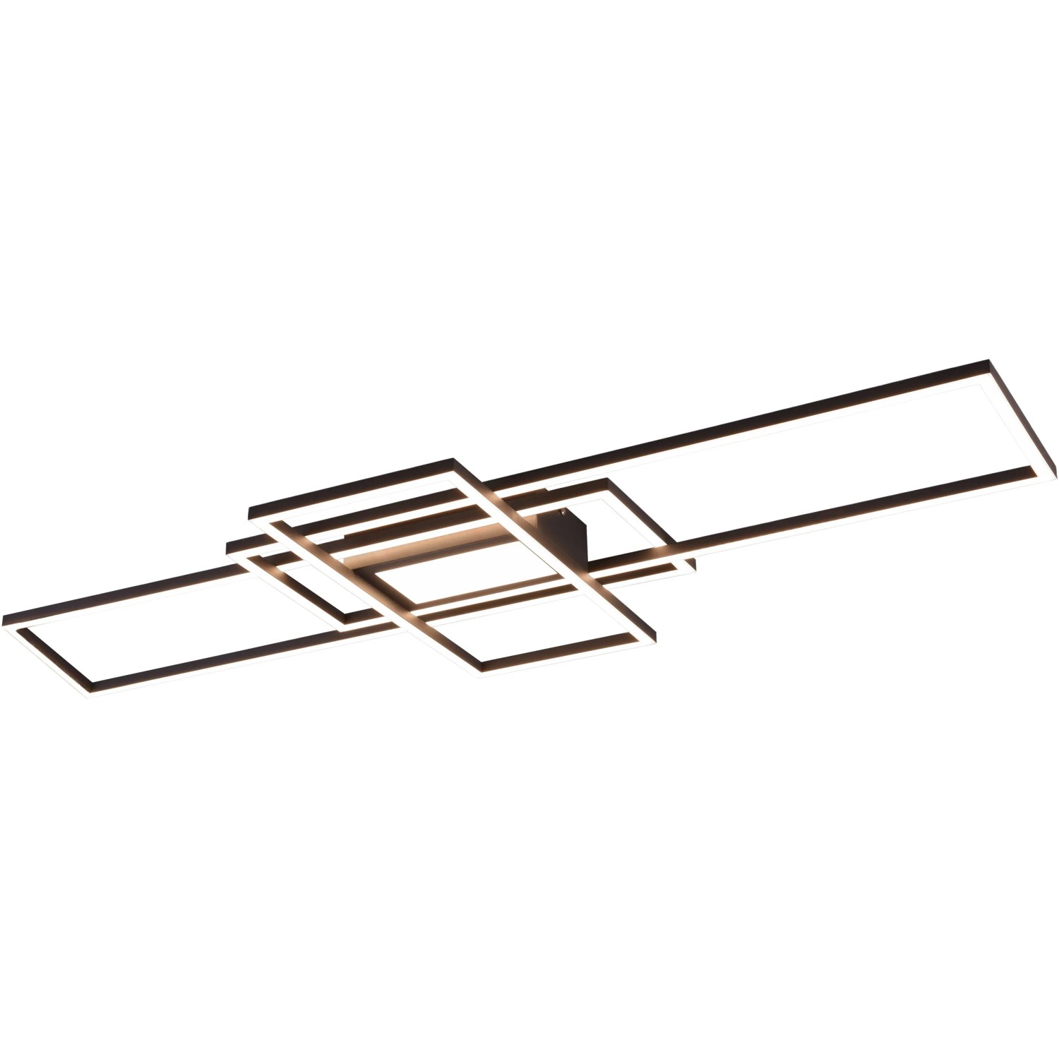 Moderne Trio LED-Deckenleuchte Irvine, 105x42 cm, anthrazit, mit geometrischem Design.