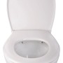 Weißes, erhöhtes Wand-WC-Set mit offenem WC-Sitz von Calmwaters.