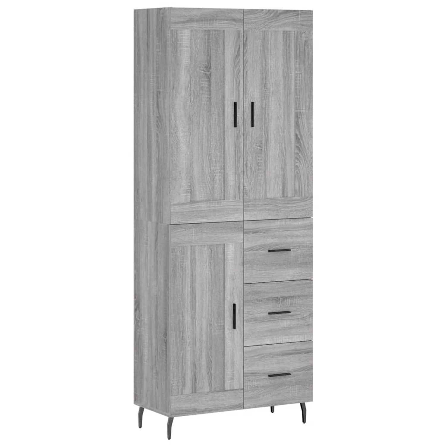 vidaXL Highboard Grau Sonoma 69,5x34x180 cm Holzwerkstoff 3200023 günstig online kaufen