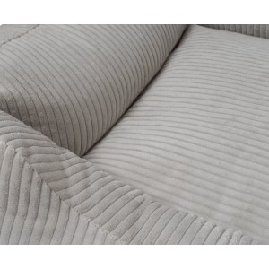 Detailaufnahme: Knuffelwuff Hundebett Olivia Cord XL, hellgrau. Gemütliches Hundekörbchen aus Cord.