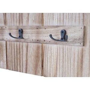 MCW Wandgarderobe C89 Welcome, Shabby Naturbraun mit 8 Haken.